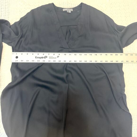 Vince small silk side split curve hem blouse tunic top TLS2 2787 - Picture 3 of 13